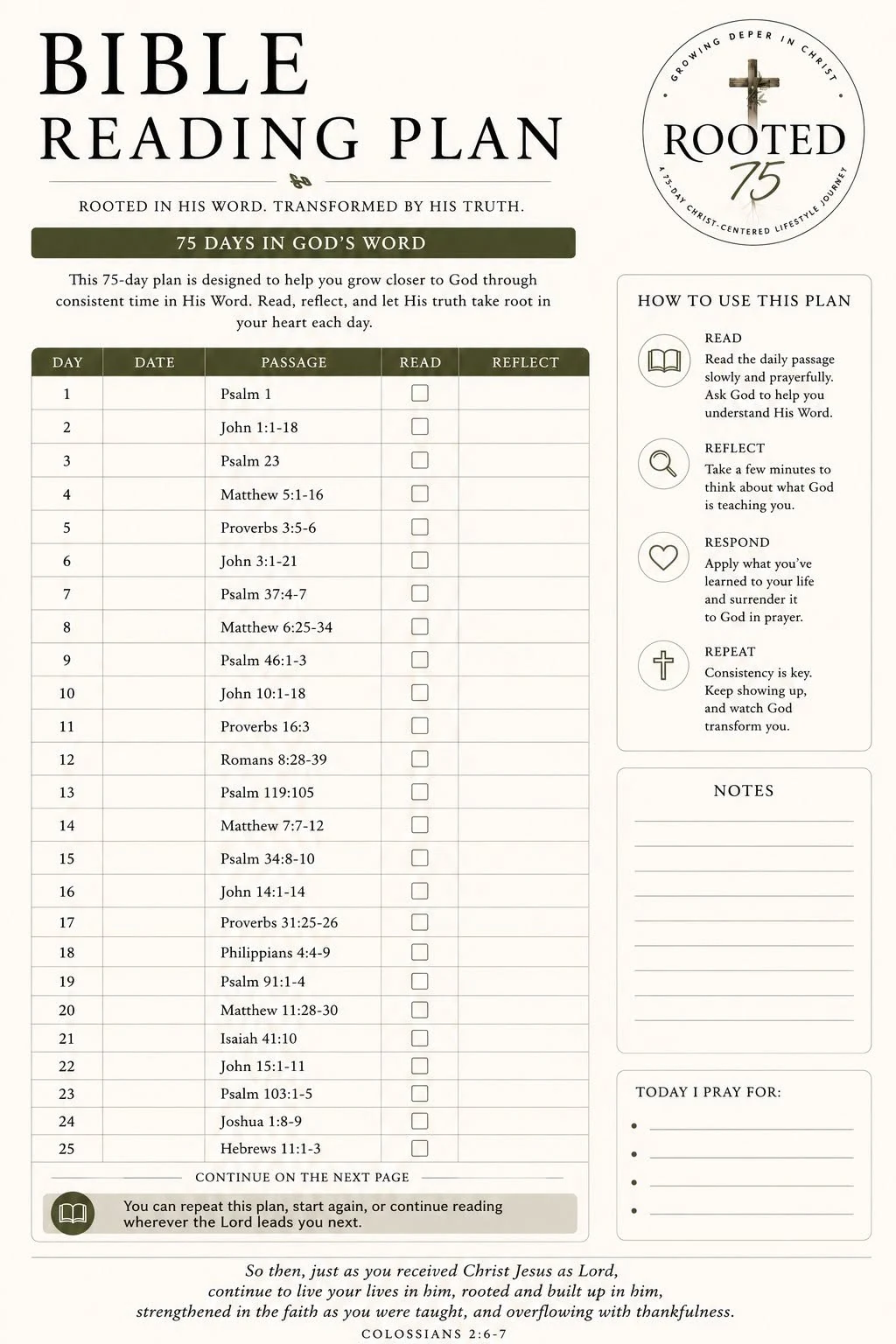 75-Day Bible Reading Plan preview
